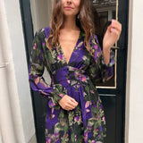 ROBE ORA IMPRIMÉ VERT VIOLET